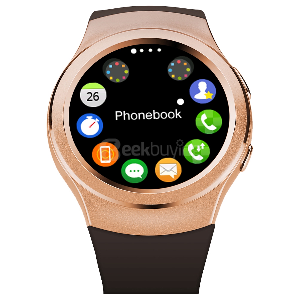 NO.1 G3 Bluetooth 4.0 Smart Watch Phone MTK2502 SIM GPRS Smartwatch Heart Rate Monitor Fitness Tracker Voice Chat Call SMS Reminder - Gold