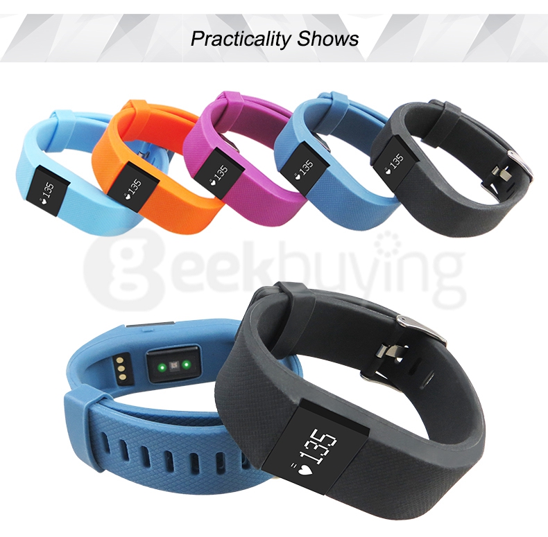 Makibes ID100 TW64 Pulse Smart Bracelet Bluetooth 4.0 Heart Rate Monitor Smartband Sports Fitness Tracker for Android iOS - Light Blue
