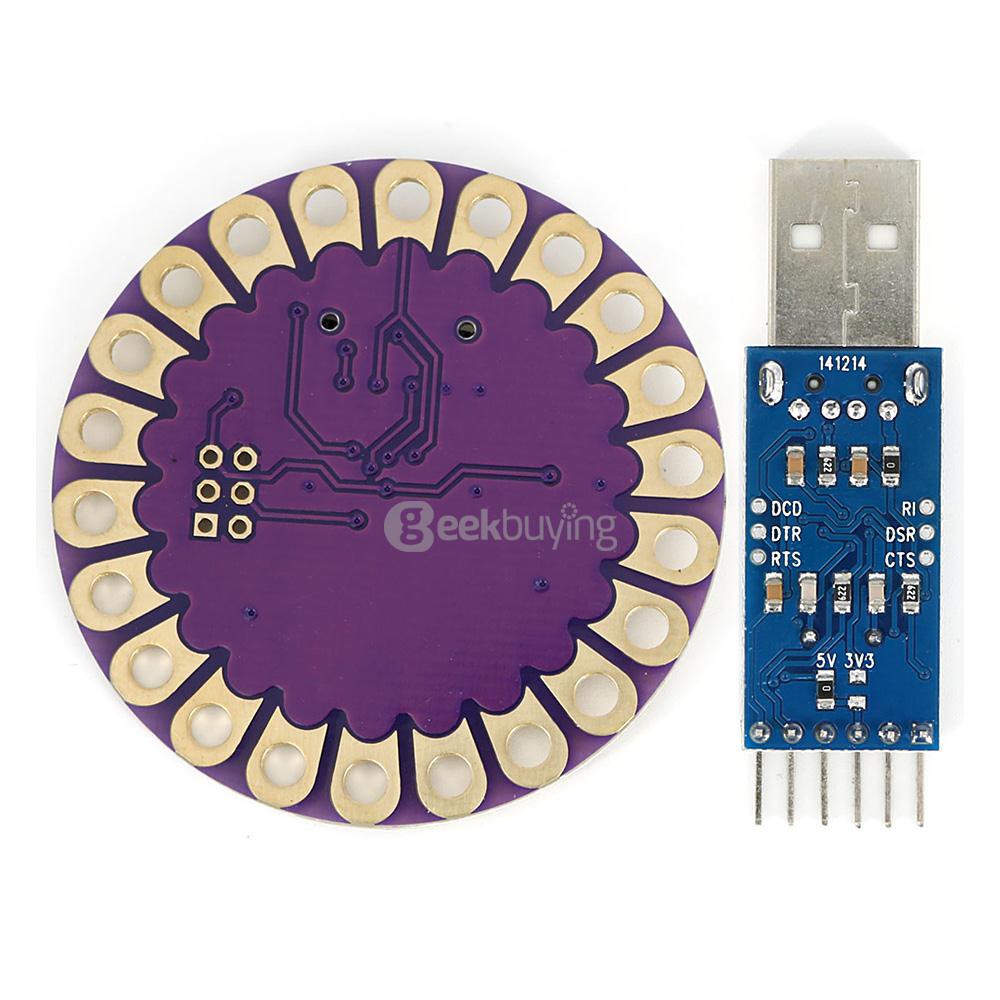 Lilypad ATmega328P Wearable Development Board + CH340G USB to TTL Programmer Module for Arduino