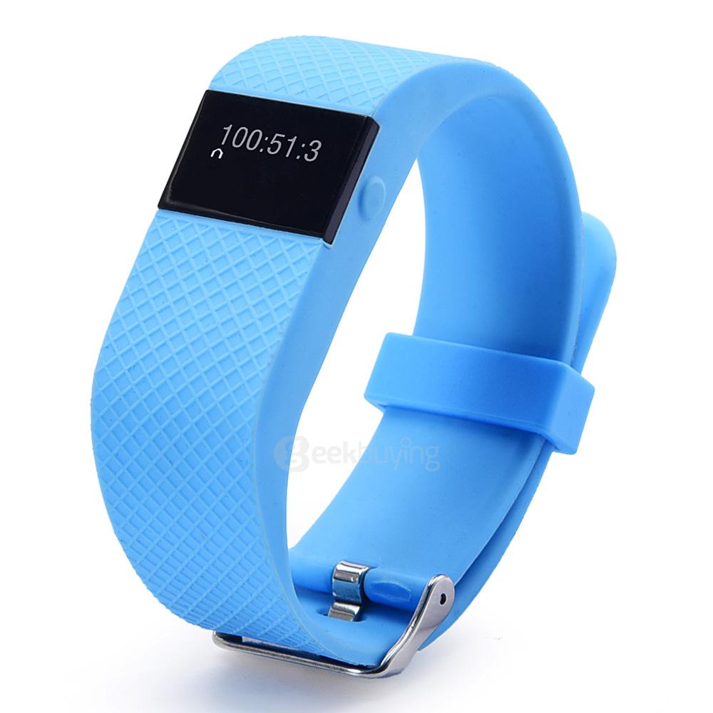 TW64S Bluetooth 4.0 Smart Bracelet IP67 Heart Rate Monitor Sports Wristband Fitness Tracker for Android iOS - Light Blue