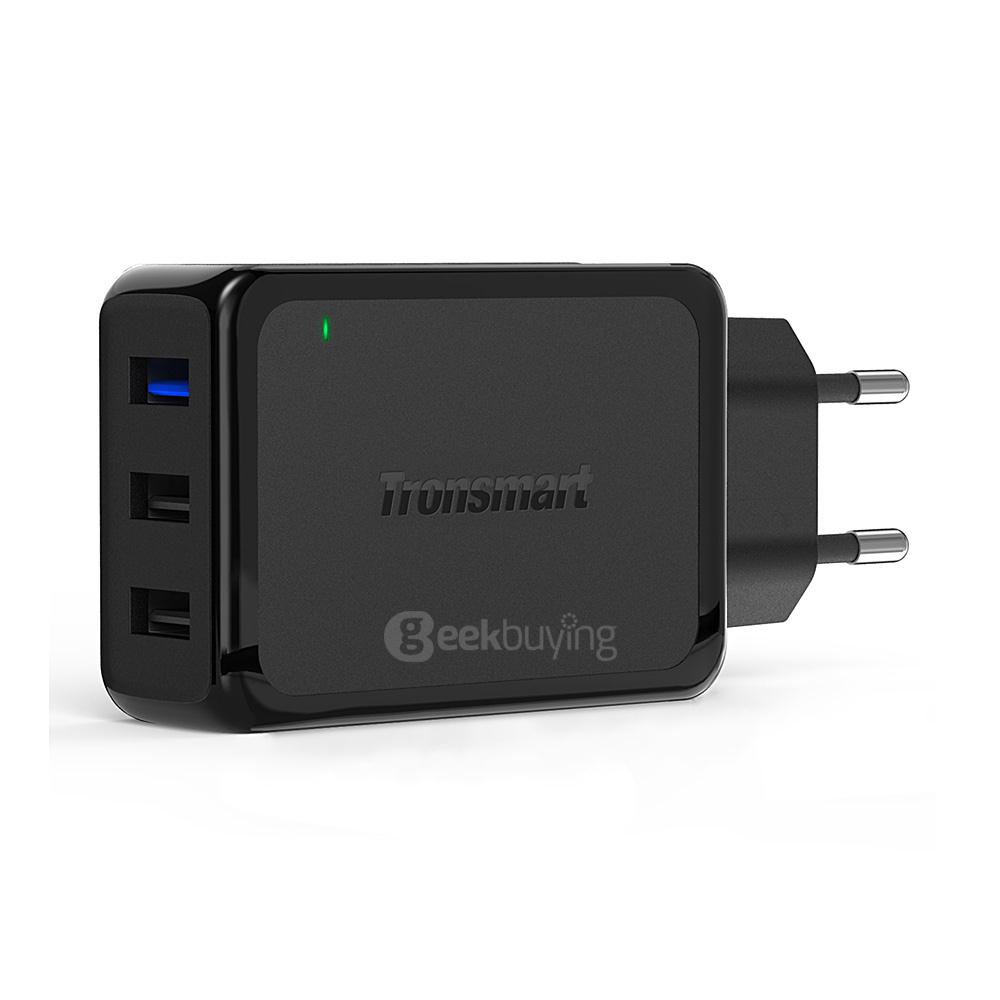 Tronsmart Quick Charge 3.0 USB Wall Travel Charger 42W 1 and 2 VoltIQ Ports Quick Charge Port Compatible With Quick Charge 2.0 - EU Plug