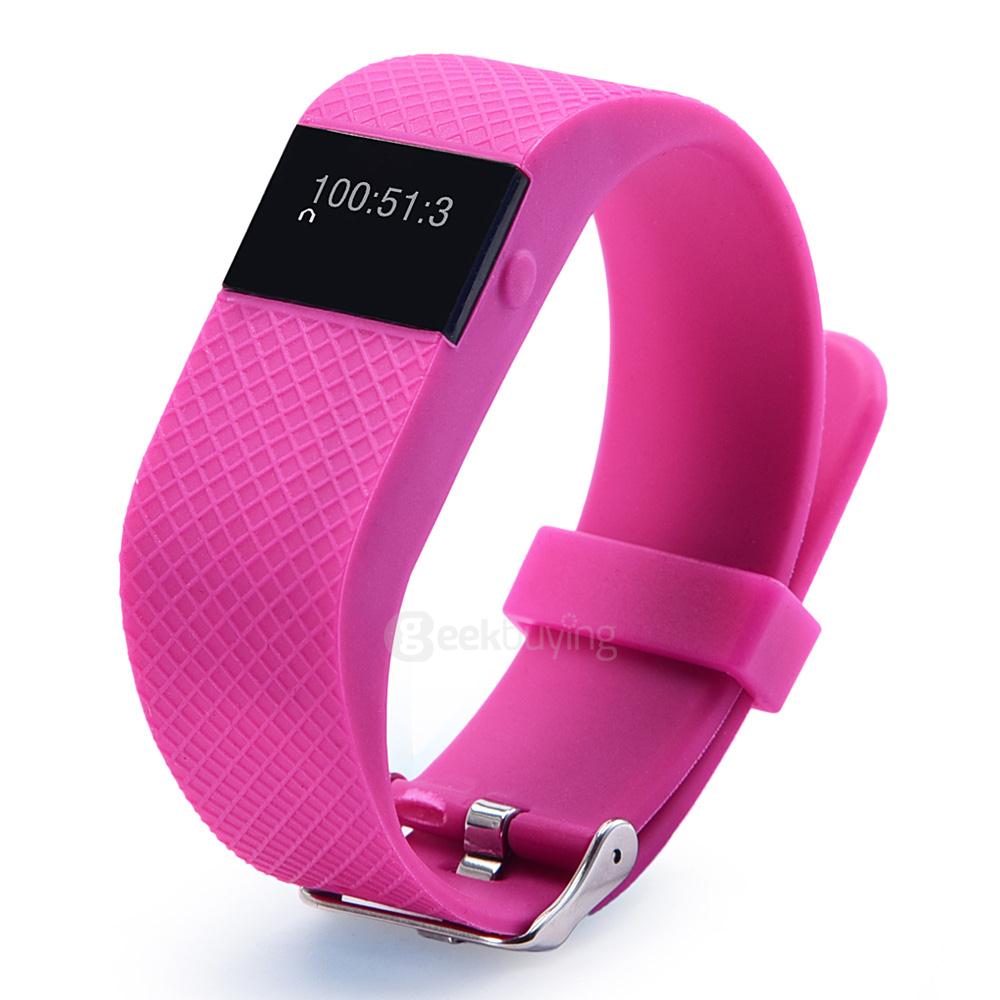 TW64S Bluetooth 4.0 Smart Bracelet IP67 Heart Rate Monitor Sports Wristband Fitness Tracker for Android iOS - Rose