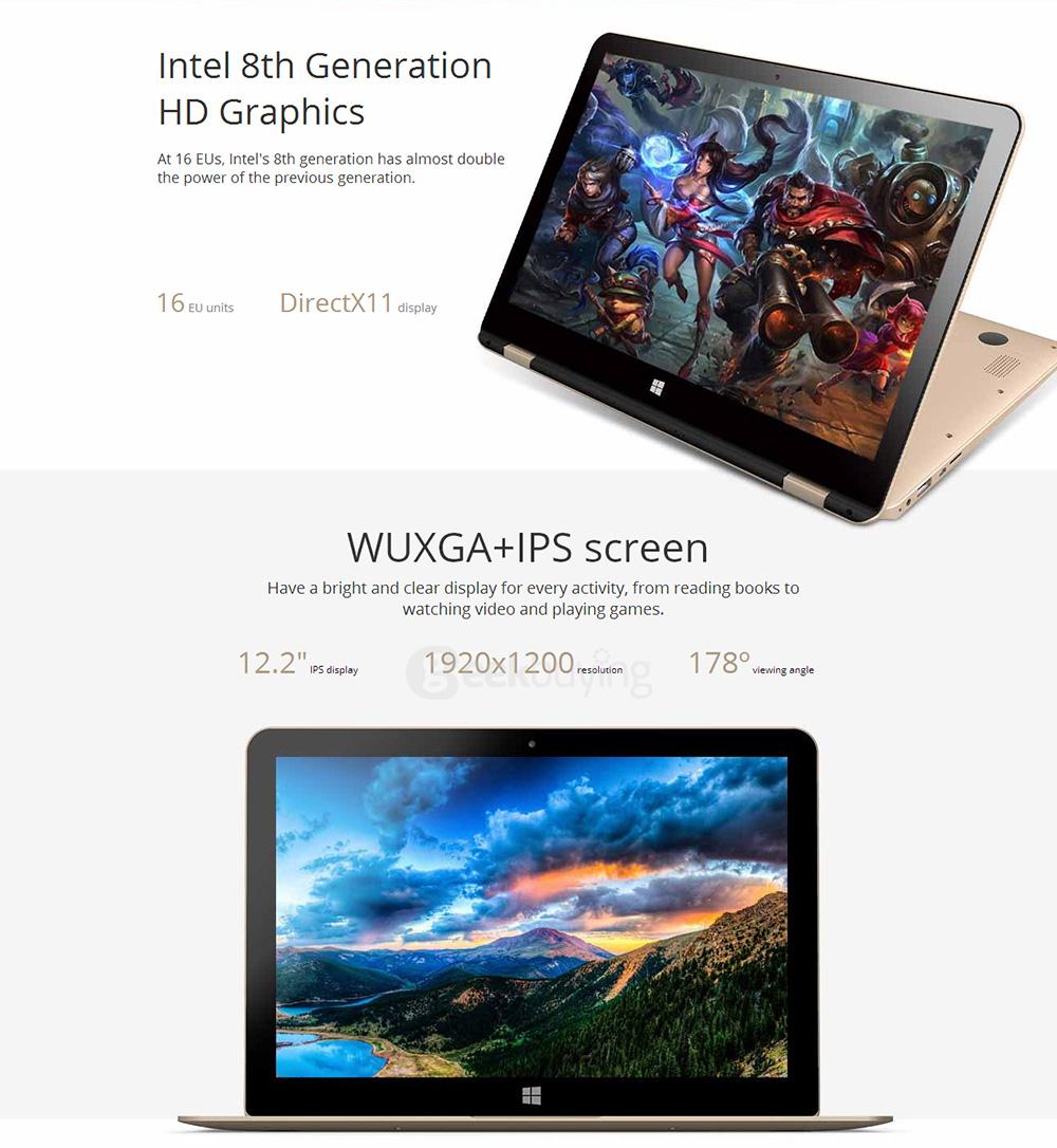Onda oBook 12 Ultrabook Laptop 12.2 inch Windows10 4GB/64GB Intel Cherry Trail X7 Z8700 Quad Core 2.4GHz IPS 1920*1200 - Gold