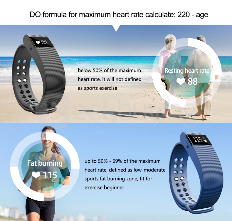 Makibes ID105 Smart Bracelet BT4.0 Heart Rate Monitor Smartband Pulse Sports Fitness Tracker for Android iOS - Orange