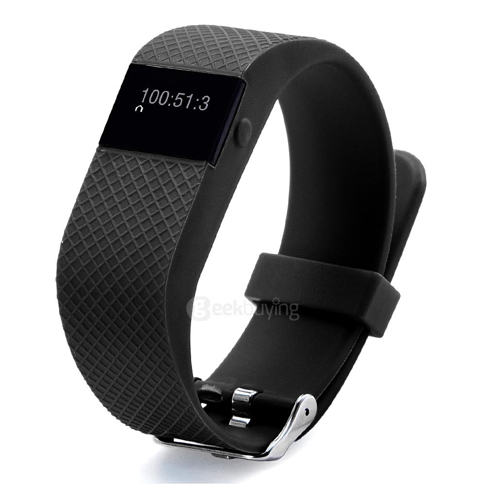 TW64S Bluetooth 4.0 Smart Bracelet IP67 Heart Rate Monitor Sports Wristband Fitness Tracker for Android iOS - Black
