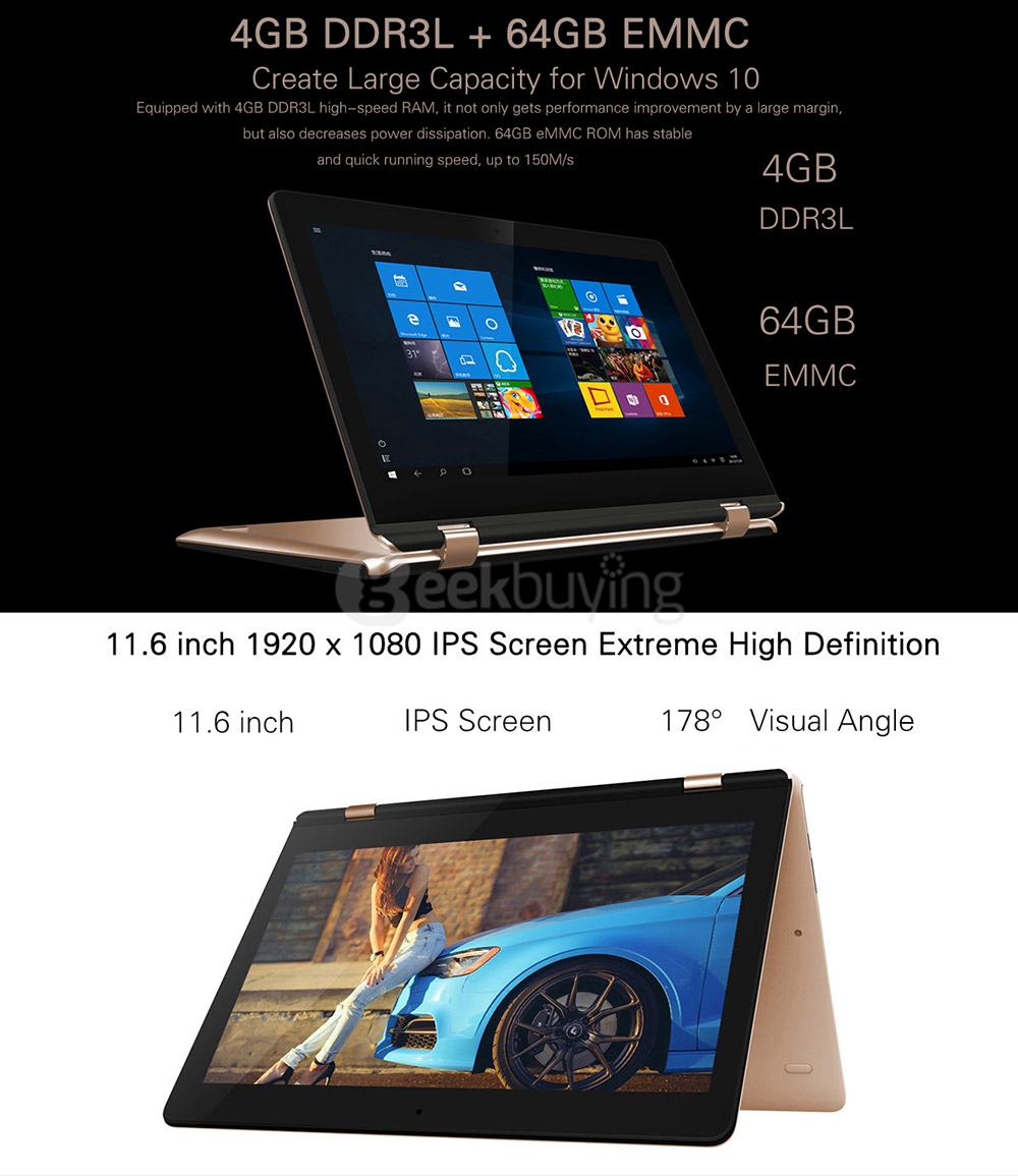 Vido W11pro3 Transformer Laptop 4GB/64GB 11.6
