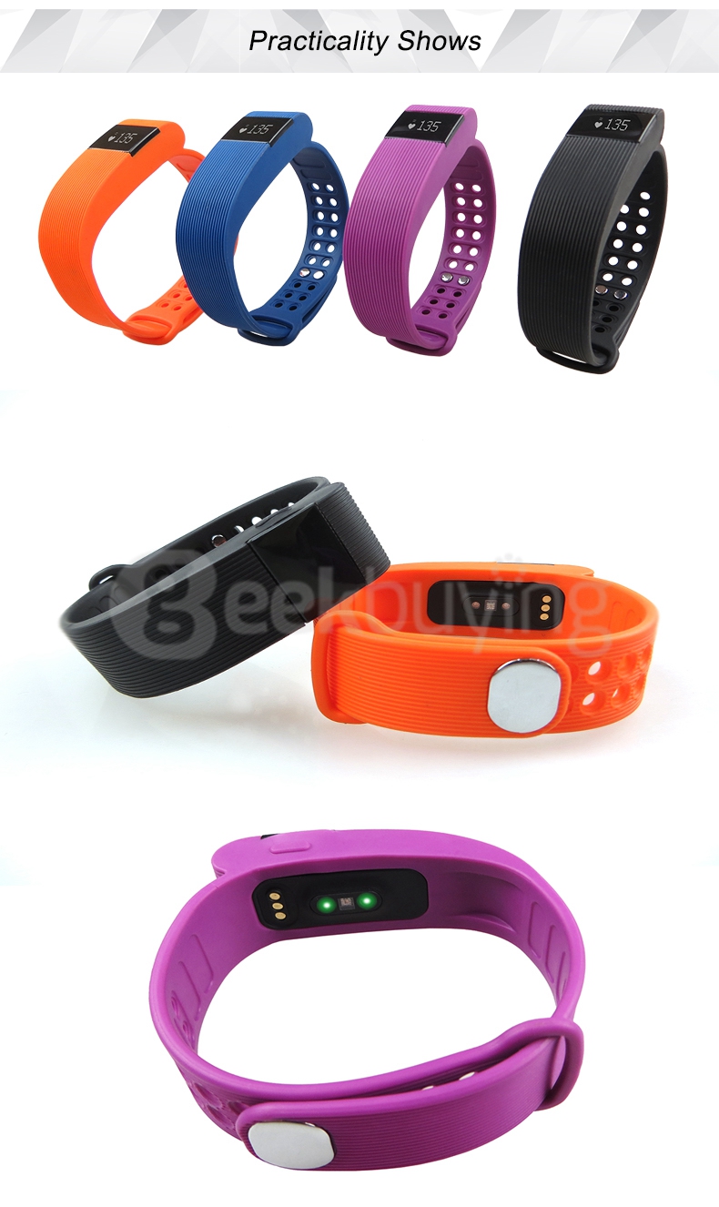 Makibes ID105 Smart Bracelet BT4.0 Heart Rate Monitor Smartband Pulse Sports Fitness Tracker for Android iOS - Orange