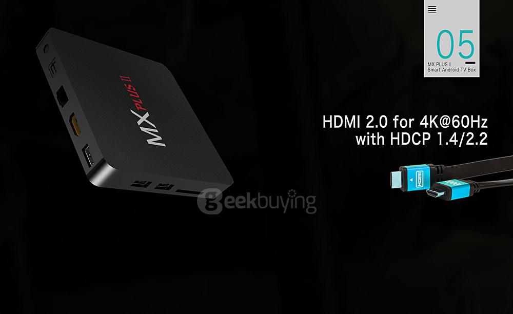 MX PLUS II RK3229 4K KODI Preinstalled TV BOX 1G/8G 4K 10bit H.265/H.264 Smart Media Player
