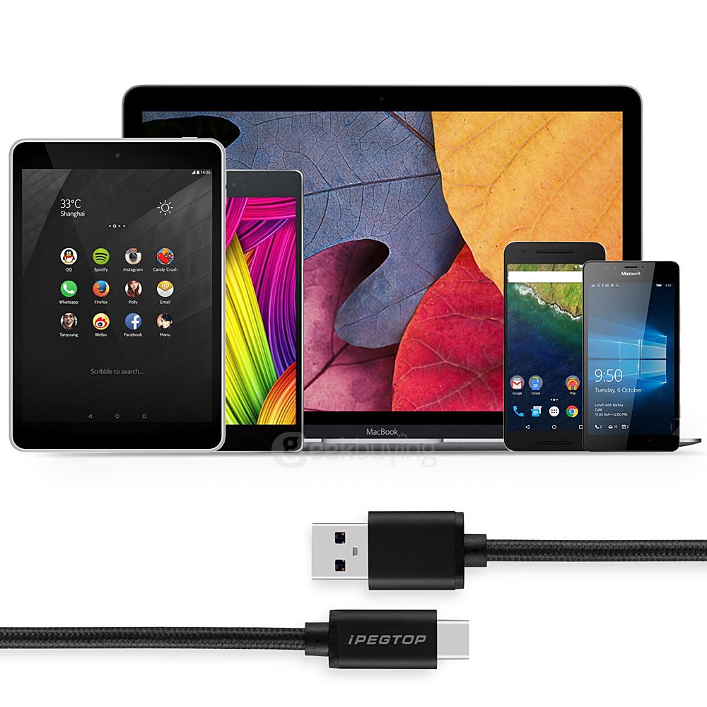 Ipegtop P0070 USB3.1 Type-C to USB3.0 Male to Male Sync Data Charging Cable 1M - Black