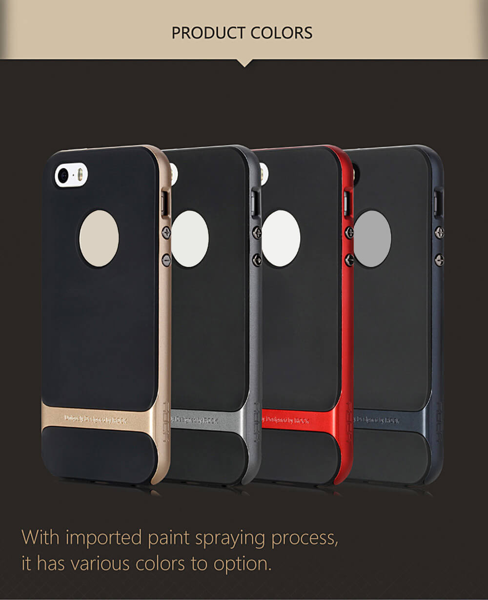 ROCK Royce Series Phones Protective Shell For iPhone5S/SE TPU Back Cover With PC Edge Anti-scratch Phone Case - Gold