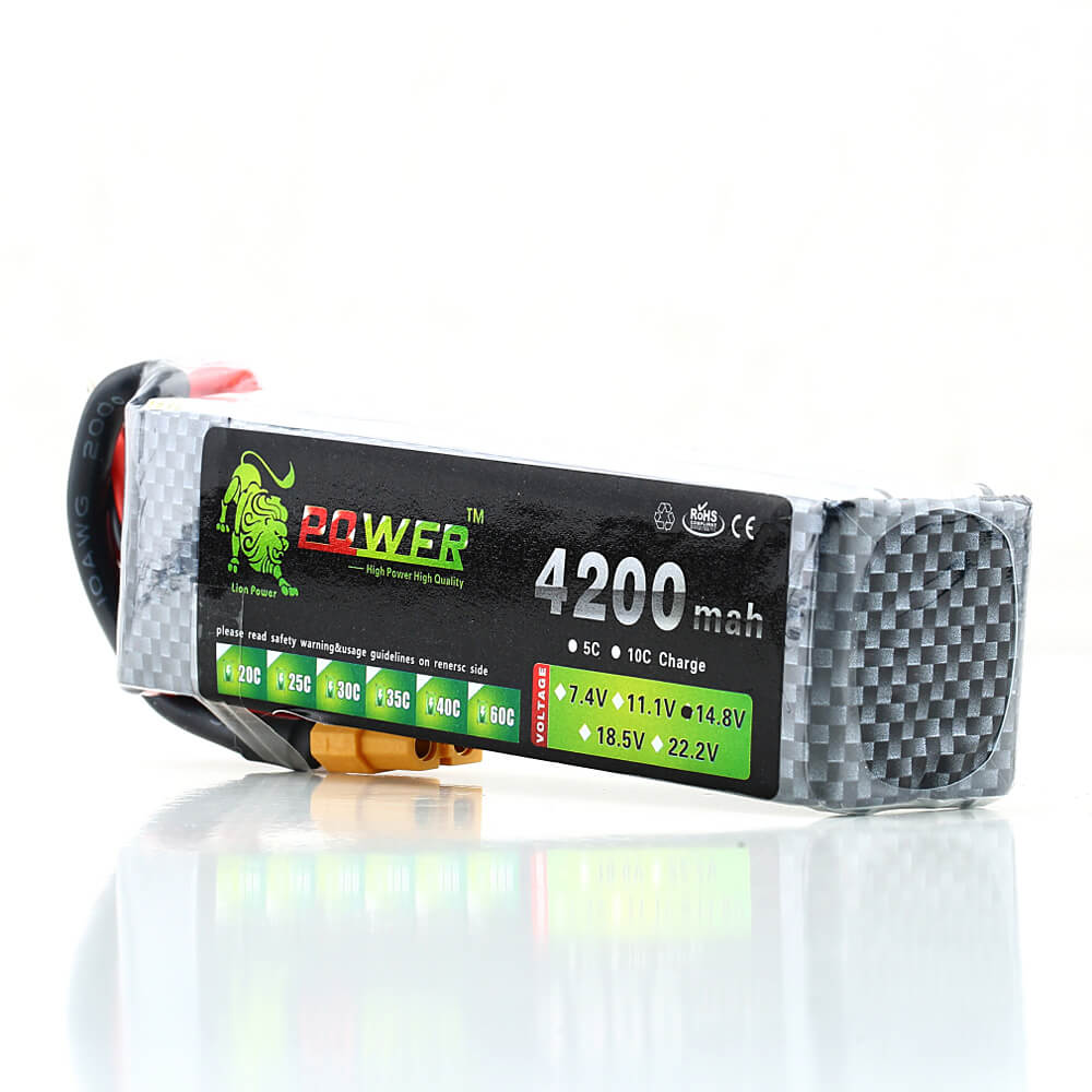 Lion Power 14.8V 4200Mah 30C Lipo Battery XT60 Plug For RC Car Helicopter