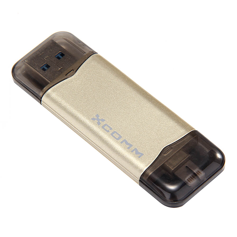 Xcomm XU-209 64GB Phone U Disk with 8pin Interface for iPhone 6S/6S Plus/6/6P/5S - Gold