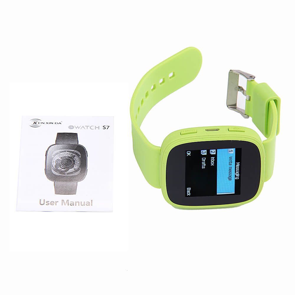 Ken Xin Da S7 Smartwatch Phone Bluetooth GSM SIM Card Heart Rate Monitor Smart Watch 1.54