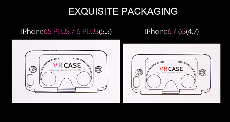 3D VR CASE Virtual Reality VR Box FOV75 VR Lens Cover For Apple iPhone 6 6S Plus - Black