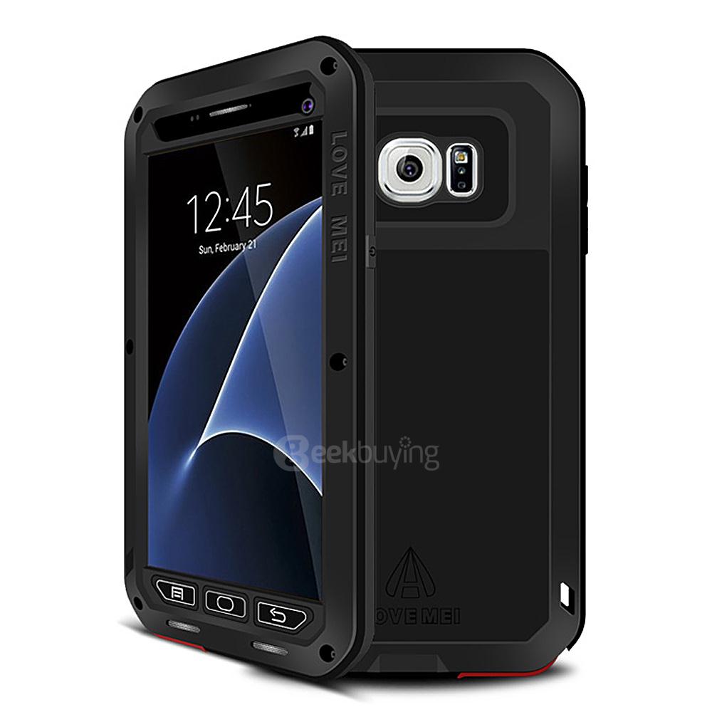Love Mei Case For Samsung Galaxy S7 / G930A G9300 Dirt-proof Snow-proof And Shock-proof Metal Shell- Black
