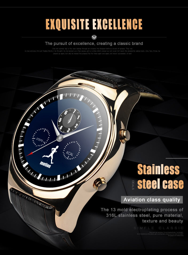 Aiwatch G3 Smart Watch Phone MTK2502 Bluetooth 4.0 GSM SIM Card 1.3