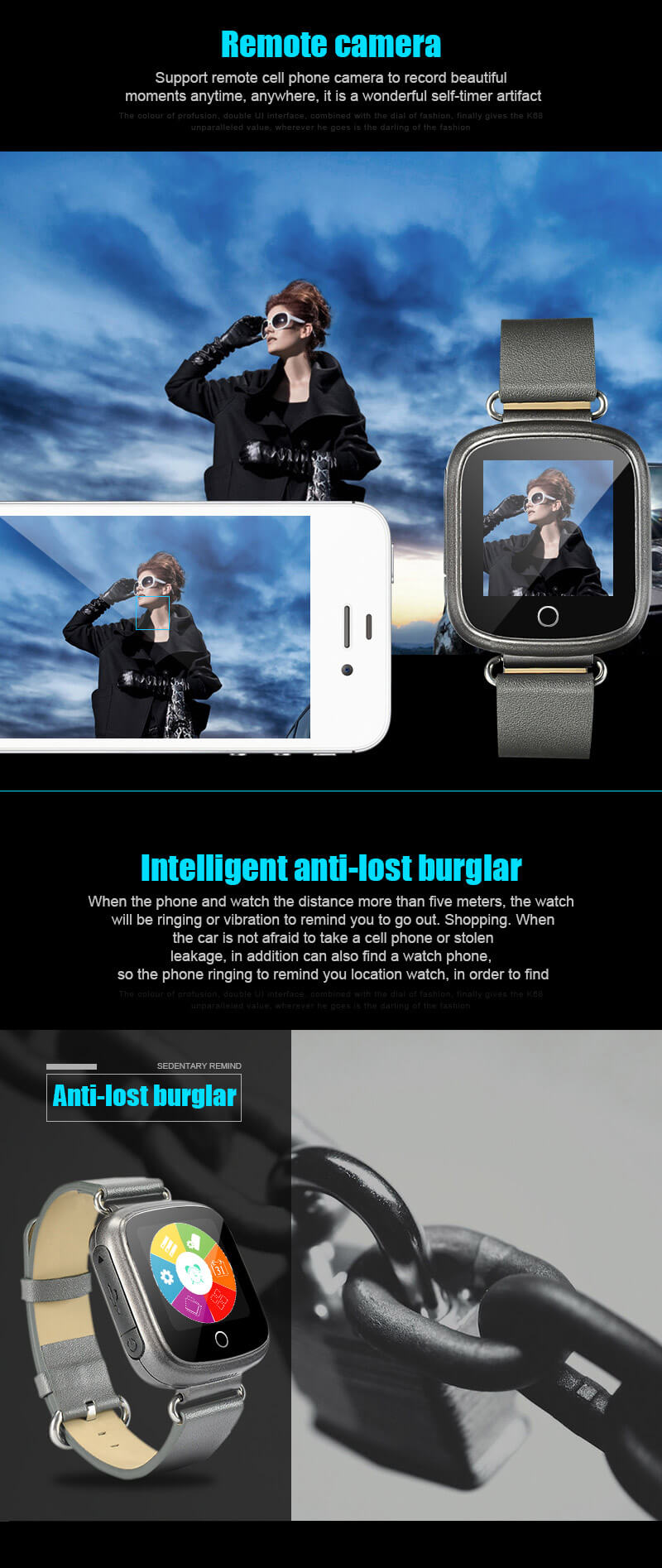 Aiwatch Q8 Smart Watch Phone MTK6261 Bluetooth GSM SIM Card Sleep Monitor Fitness Tracker Anti-lost With 1.44