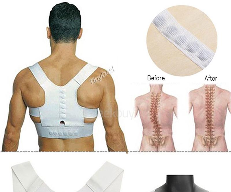 XL Magnet Therapy Posture Corrector Magnetic Shoulder Back Brace Adjustable Belt Vest for Man & Woman