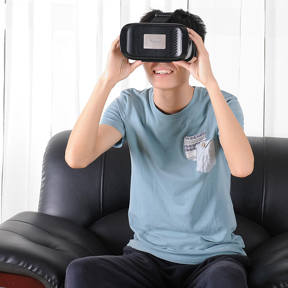 V11 3D Immersive VR Virtual Reality Headset F0V98 IPD Focus Adjustable Magnet Control for 4.0 - 6.0inch Smartphones - Black