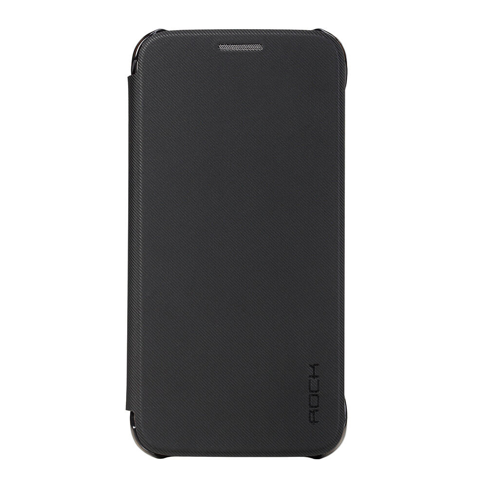 ROCK Veena Series Leather Case For Samsung Galaxy S7 Edge Flip Cover Protective Phone Case - Black