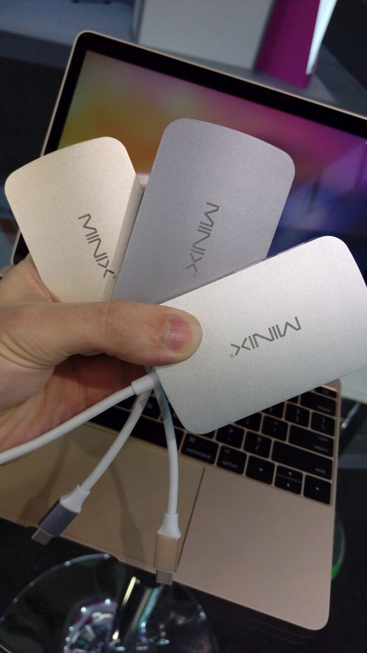 MINIX NEO C Type-C Multiport Adapter with HDMI Output/ Gigabit Ethernet/ USB3.0*2/ TF & SD Card Slot (Compatible-with-Apple MacBook) - Gray