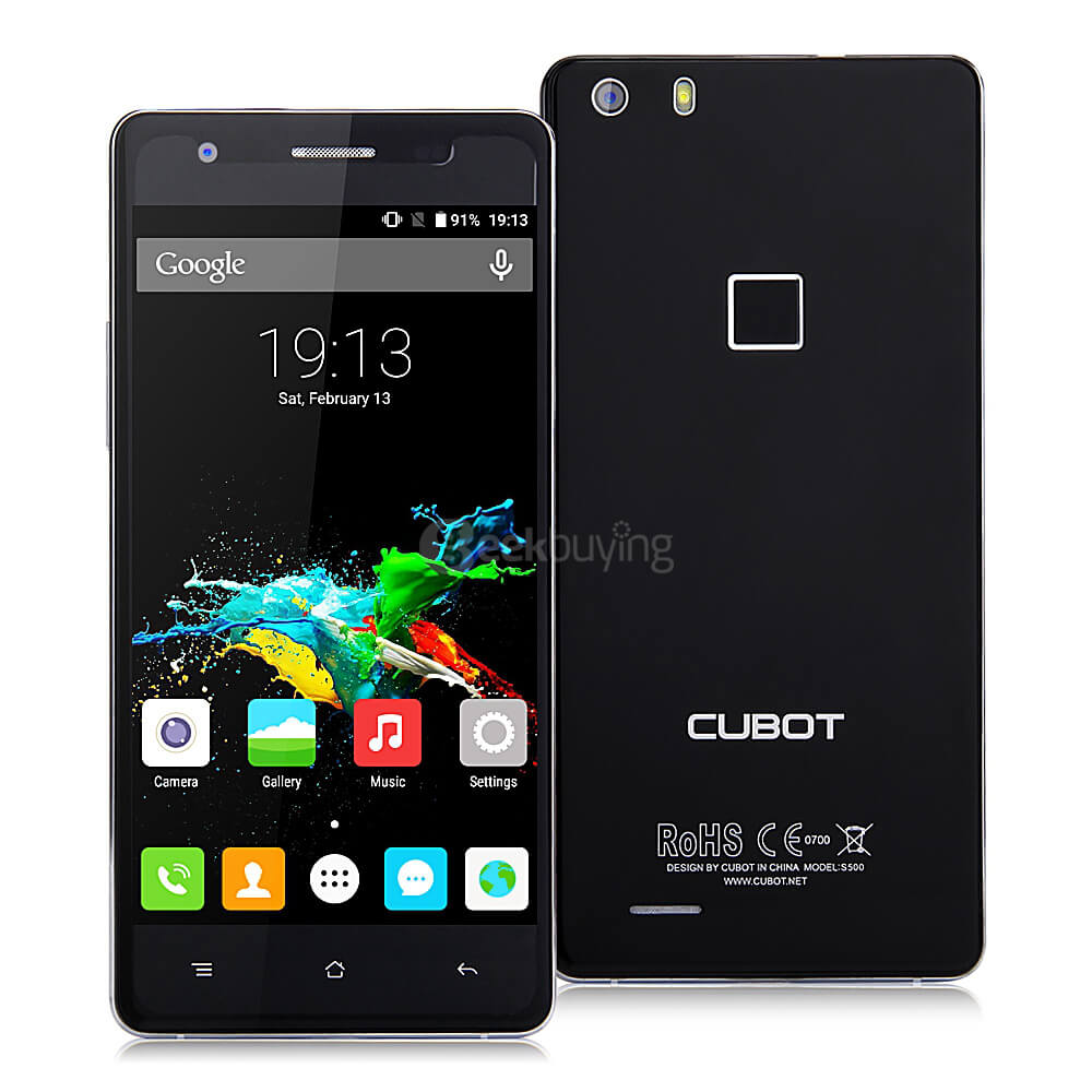 CUBOT S500 5.0inch IPS HD 4G FDD-LTE Android 5.1 Smartphone 2GB 16GB 64-bit MTK6735 Quad Core 13.0MP Touch ID - Black