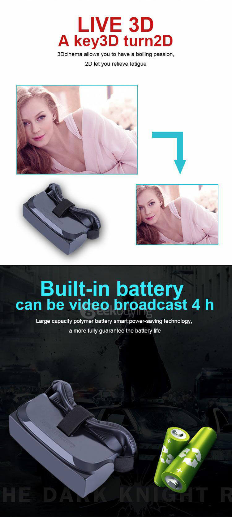 HDM518 3D Immersive VR Virtual Reality Headset IPD Adjustable 640*360 1080P FHD Video Music Private Theater
