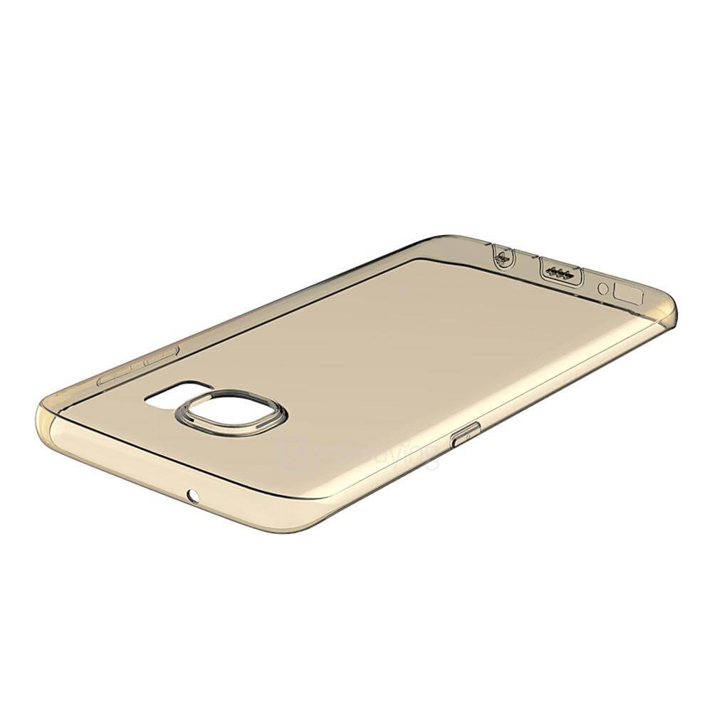 ROCK Case For Samsung Galaxy S7 Edge Ultrathin Invisible Protective TPU Phone Cover - Transparent Gold