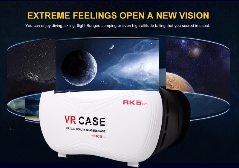 VR Case 5 3D Virtual Reality VR Headset IPD Focus Adjust FOV90 Gamepad Blu-ray Proof Toughened Glass for 3.5 - 6inch Smartphones
