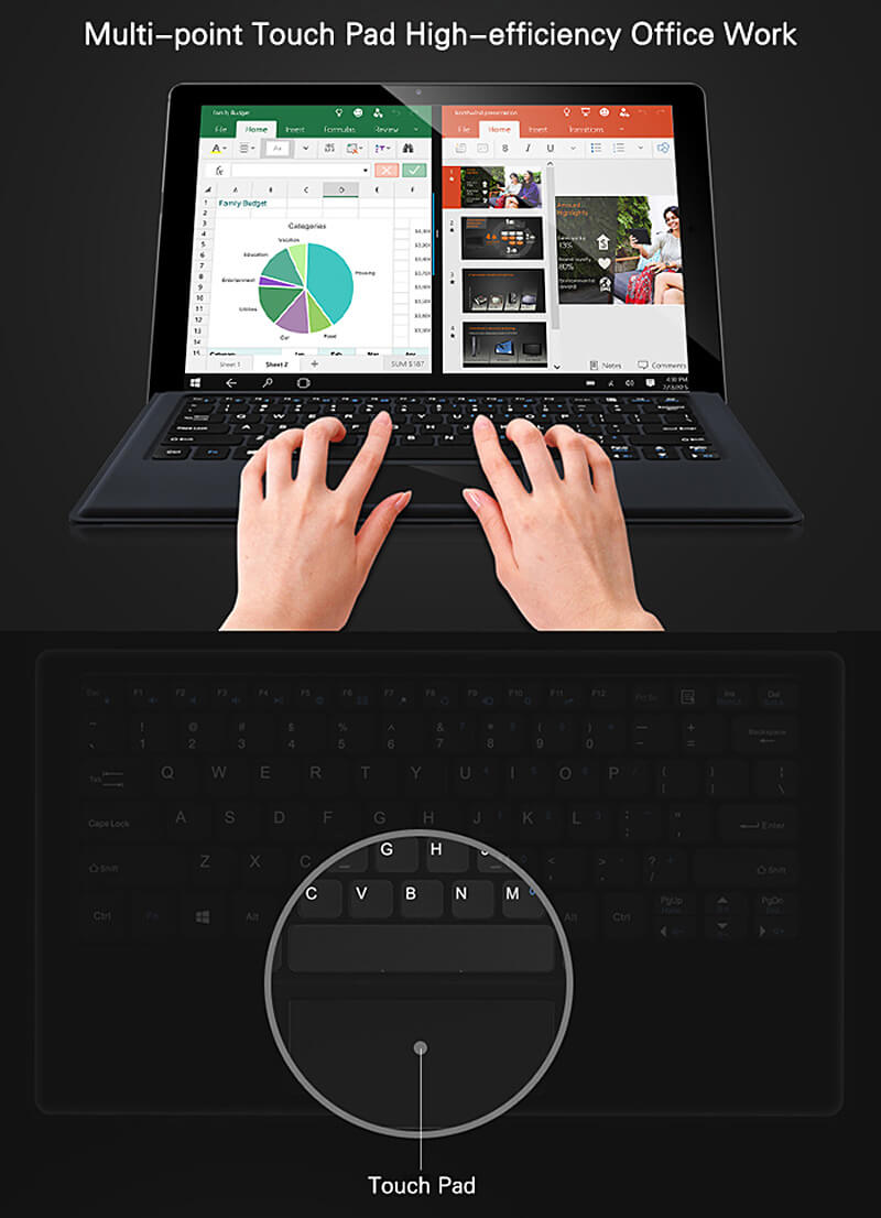 Original Cube CDK07 Magnetic Docking Keyboard for Cube i9 / i12 / iWork12 Tablet PC - Black