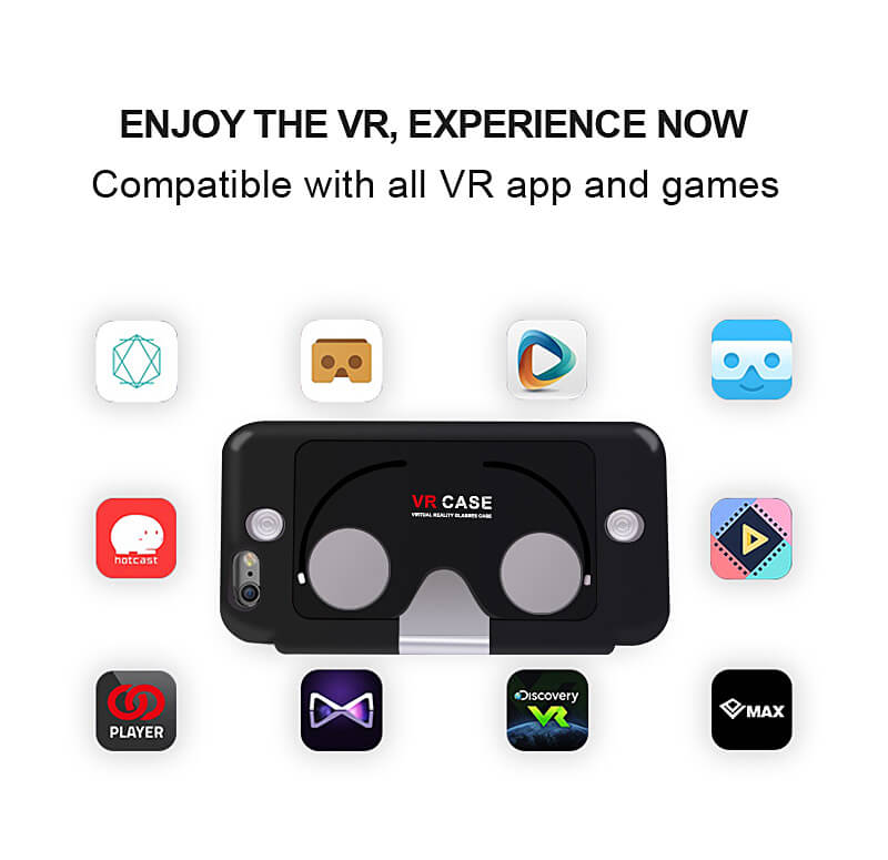 3D VR CASE Virtual Reality VR Box FOV75 VR Lens Cover For Apple iPhone 6 6S Plus - Rose