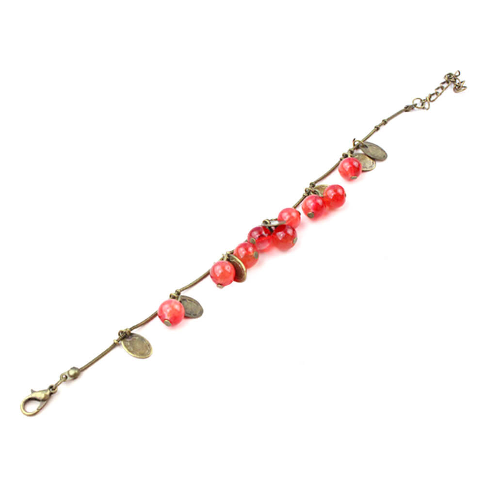 22cm Retro Little Cherry Opal Bracelet with Beautiful Design