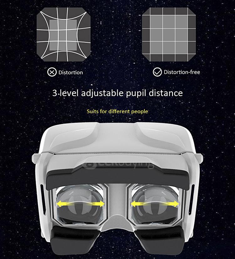 ANTVR Foldable 3D VR Virtual Reality Headset 100FOV IPD Adjustable Distortionless for 4.5-6.0inch Smartphones - Black
