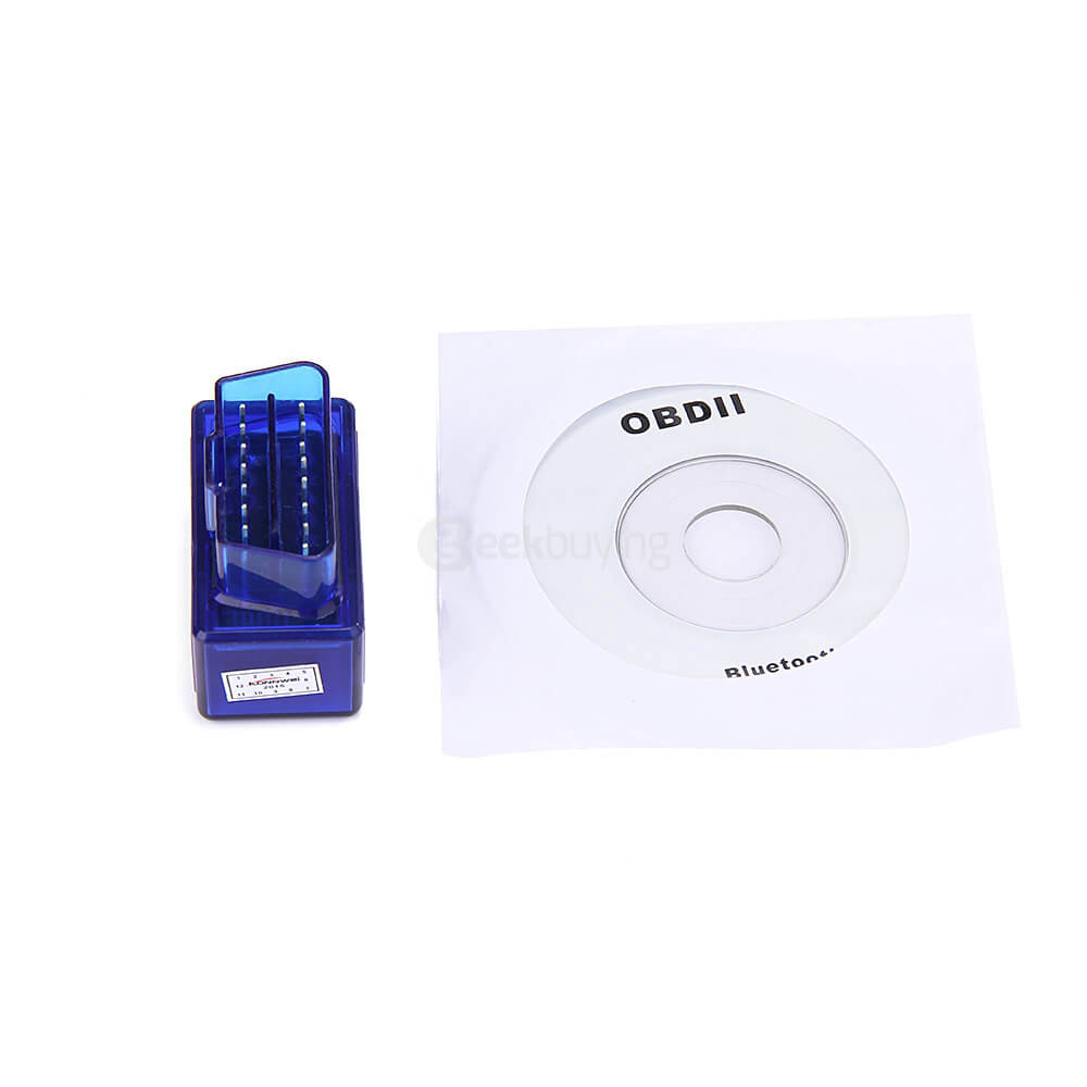 MINI ELM327-K OBDII Bluetooth Car Diagnostic Wireless Transceiver Dongle - Blue