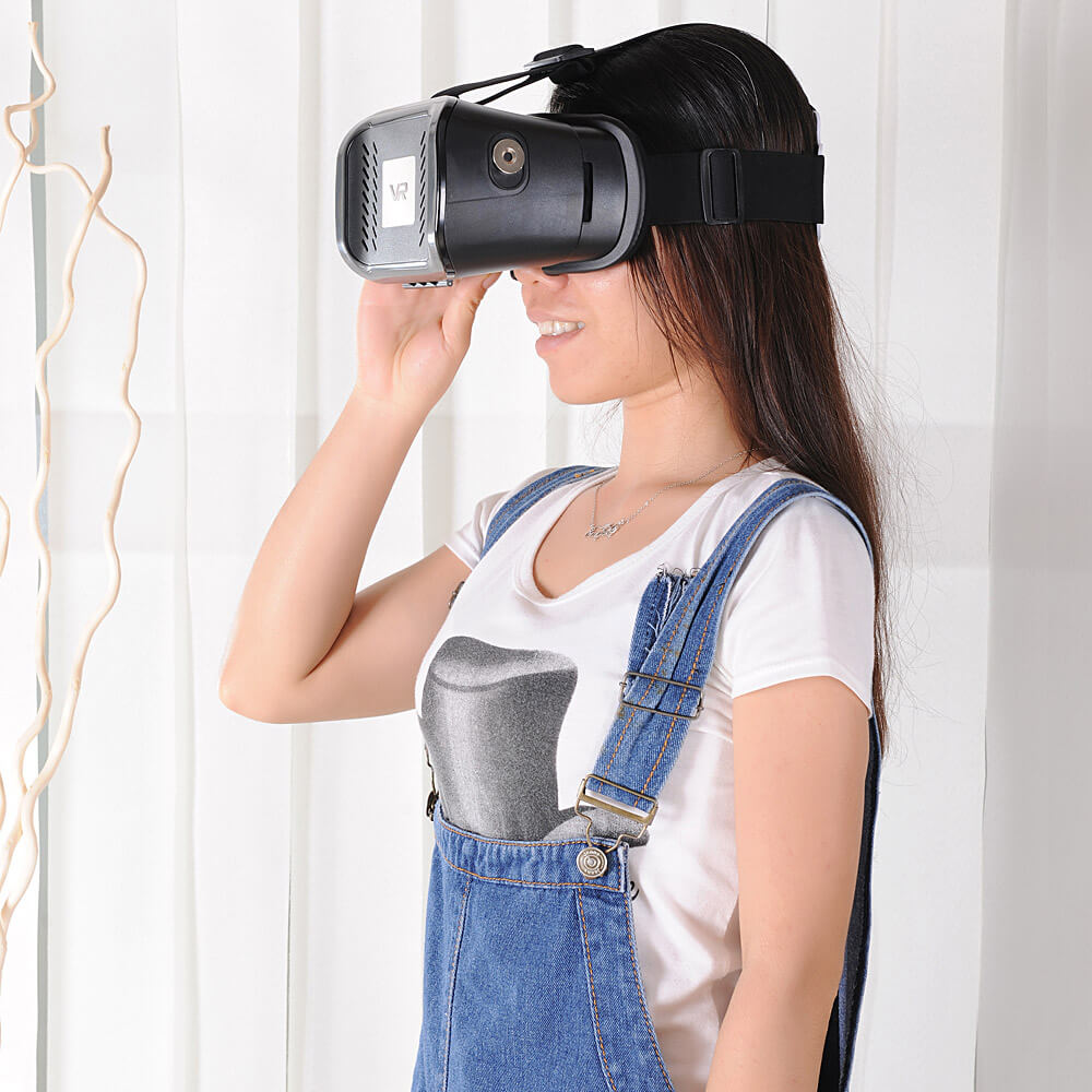 V11 3D Immersive VR Virtual Reality Headset F0V98 IPD Focus Adjustable Magnet Control for 4.0 - 6.0inch Smartphones - Black