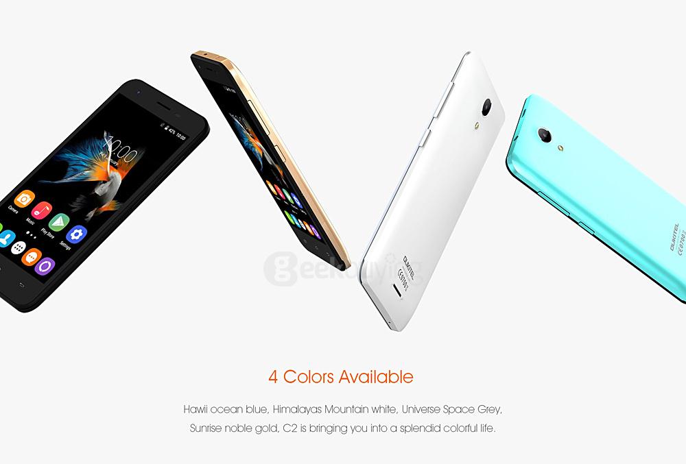 OUKITEL C2 4.5inch Android 5.1 MT6580 Quad Core 1.3GHz Smartphone 1GB RAM 8GB ROM 3G GPS Dual Cameras - Blue