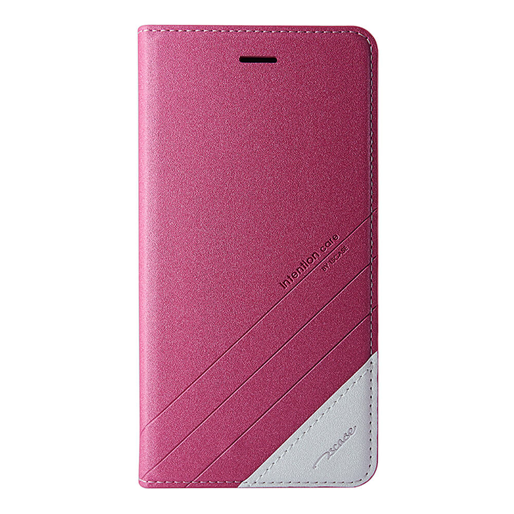 Leather Case For Xiaomi 4S Flip Cover Anti-shock Anti-fall With Wake Up And Sleep Funtion - Rose Red