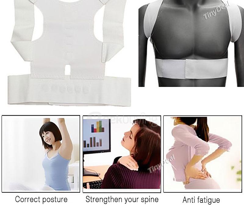 L Magnet Therapy Posture Corrector Magnetic Shoulder Back Brace Adjustable Belt Vest for Man & Woman