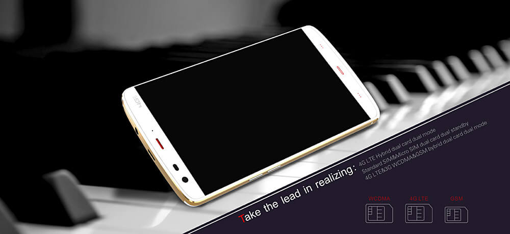 Kingzone Z1 Plus 5.5inch HD JDI Waterproof Screen 64Bit 4G LTE MTK6753 Octa Core 1.3 GHz Android 5.1 Smartphone 13.0MP+13.0MP Camera 2GB 16GB Touch ID OTG - White