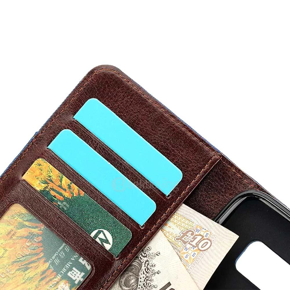 Leather Case For Samsung Galaxy S7 / G930A G9300 Flip Embossed Standing Protective Holster With Pocket- Black