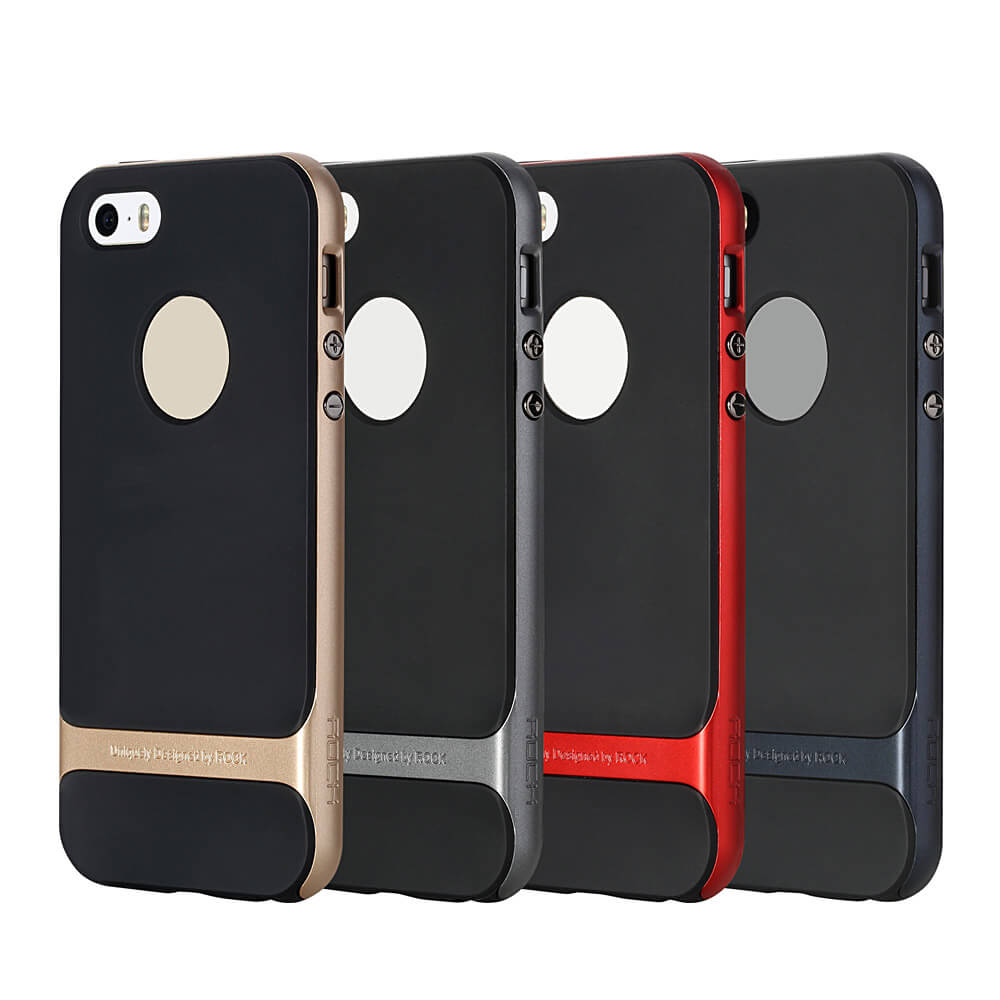 ROCK Royce Series Phones Protective Shell For iPhone5S/SE TPU Back Cover With PC Edge Anti-scratch Phone Case - Gold