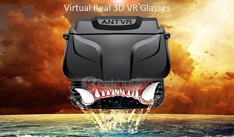 ANTVR Foldable 3D VR Virtual Reality Headset 100FOV IPD Adjustable Distortionless for 4.5-6.0inch Smartphones - Black