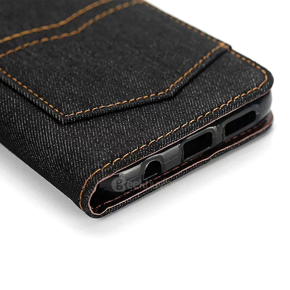 Leather Case For Samsung Galaxy S7 / G930A G9300 Flip Embossed Standing Protective Holster With Pocket- Black