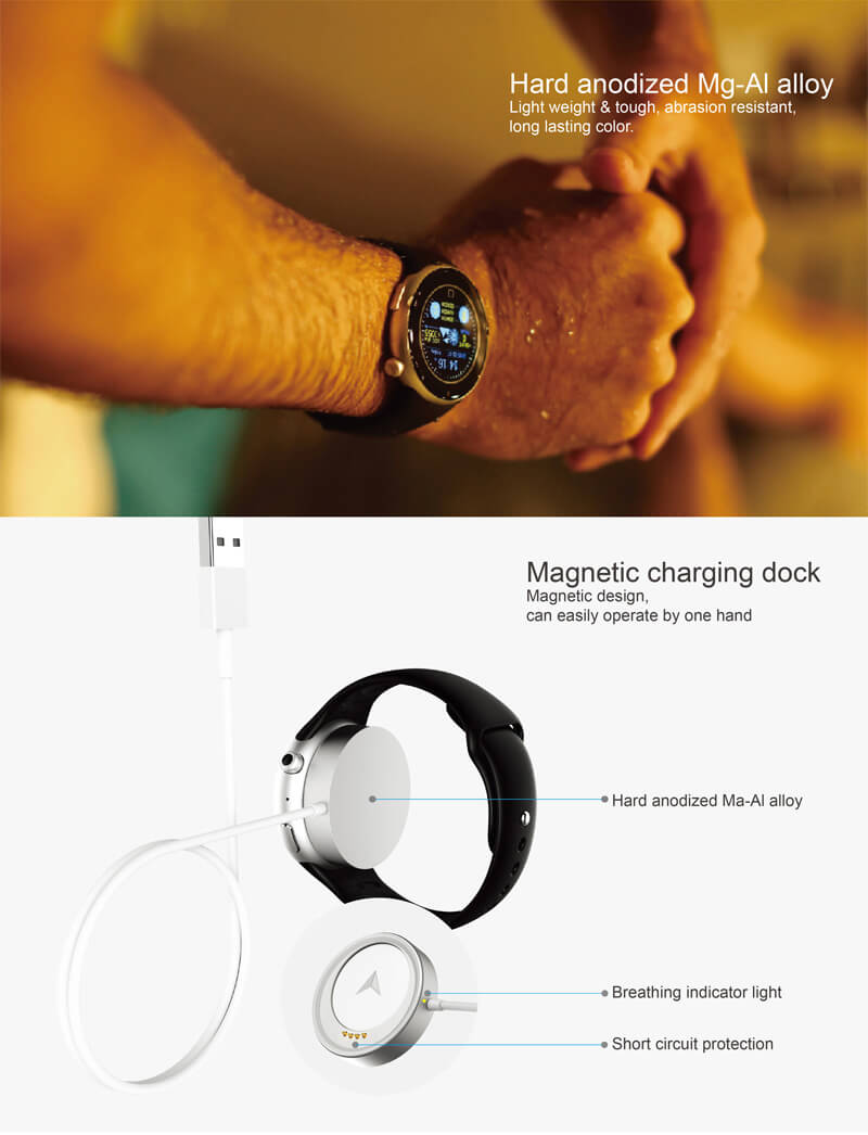 Aiwatch C5 Sports Smartwatch Phone MTK2502 Heart Rate Monitor IP67 Fitness Tracker 1.22
