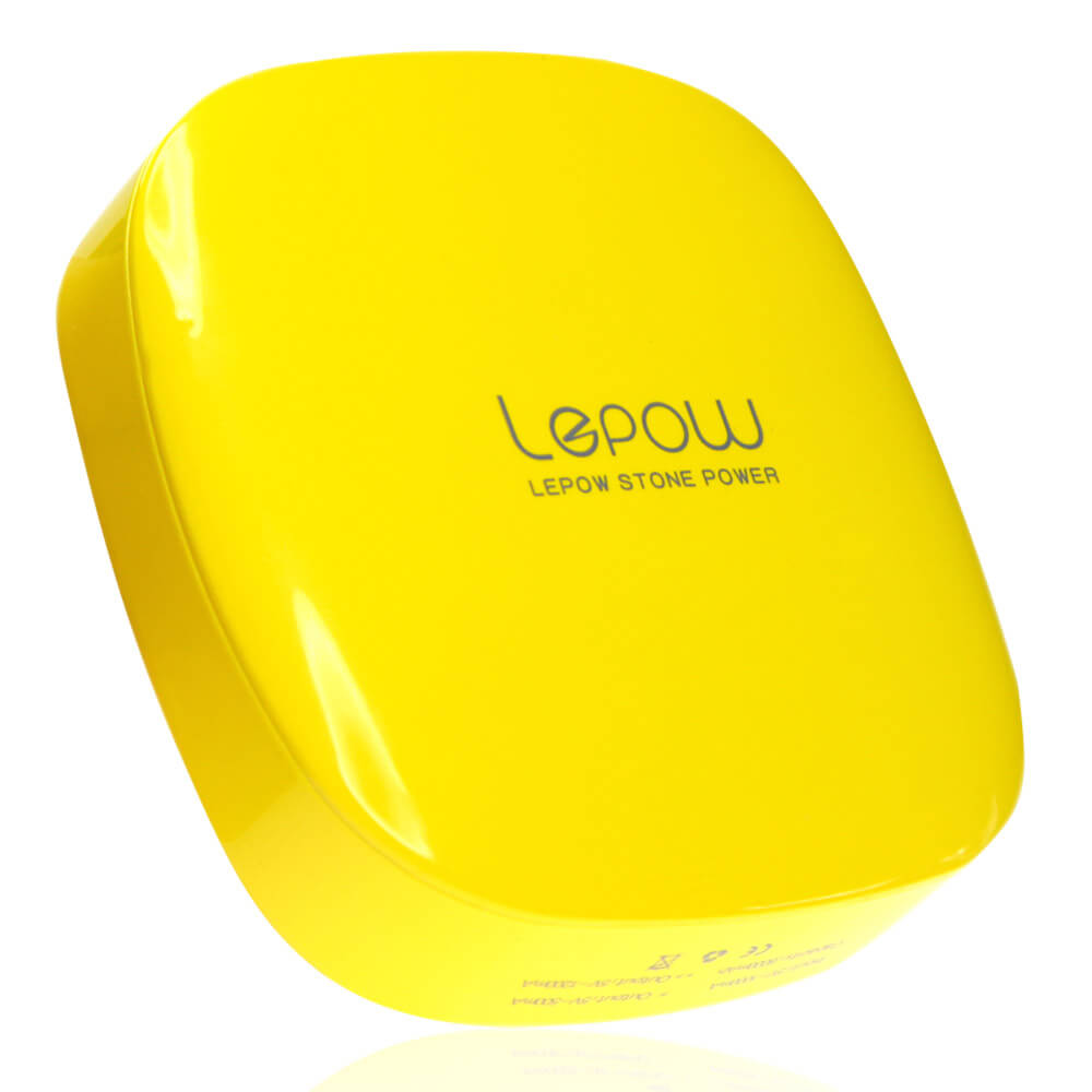 Lepow Colorful Moonstone 6000mAh Smart Power Bank Portable External Battery for Universal Mobile Phones - Yellow
