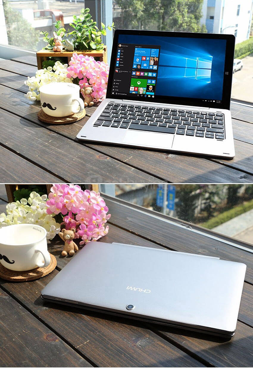 CHUWI HiBook 10.1 inch Intel Cherry Trail Z8300 Dual OS Windows10 + Android 5.1 4GB/64GB 2in1 Ultrabook Tablet Quad Core 1.84GHz IPS 1920*1200 Type-C HDMI - Gray