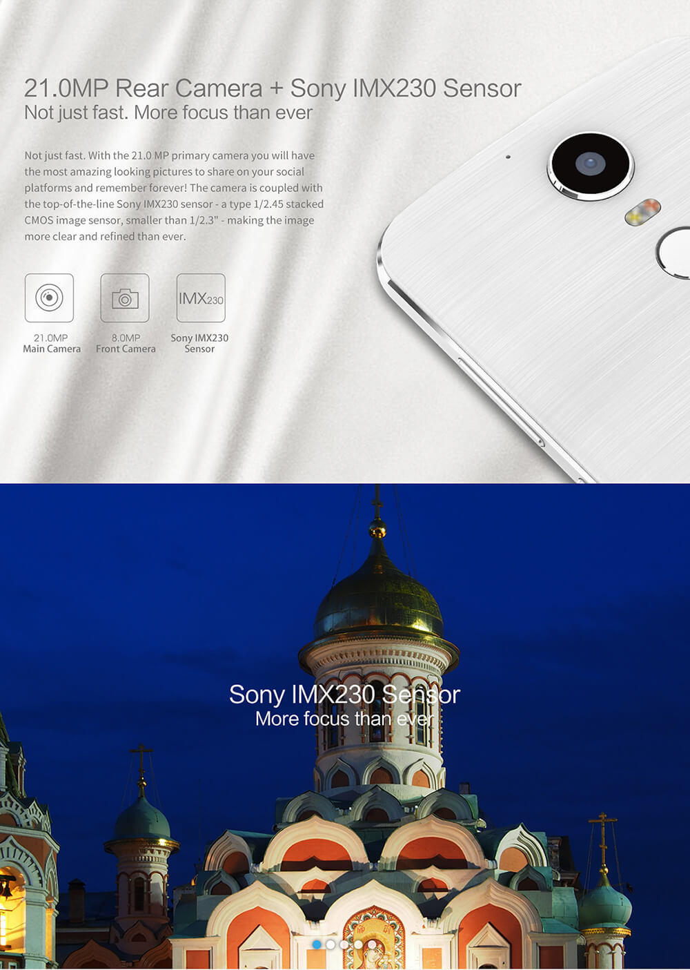 ZOPO Speed 8(ZP955) 5.5-Inch Helio X20 MT6797 Deca Core 4GB+32GB Smartphone Android 6.0/M 8.0MP+21.0MP NFC Type-C Touch ID - White