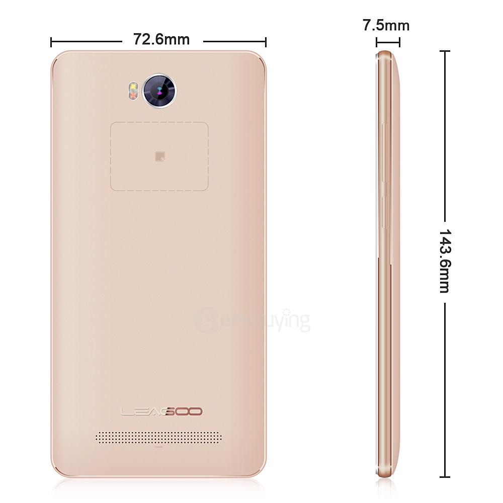 LEAGOO ALFA 2 5.0inch IPS HD Android 5.1 Smartphone MT6580 Quad Core 1.3GHz 1GB RAM 16GB ROM 3G GPS 13.0MP Camera - Gold
