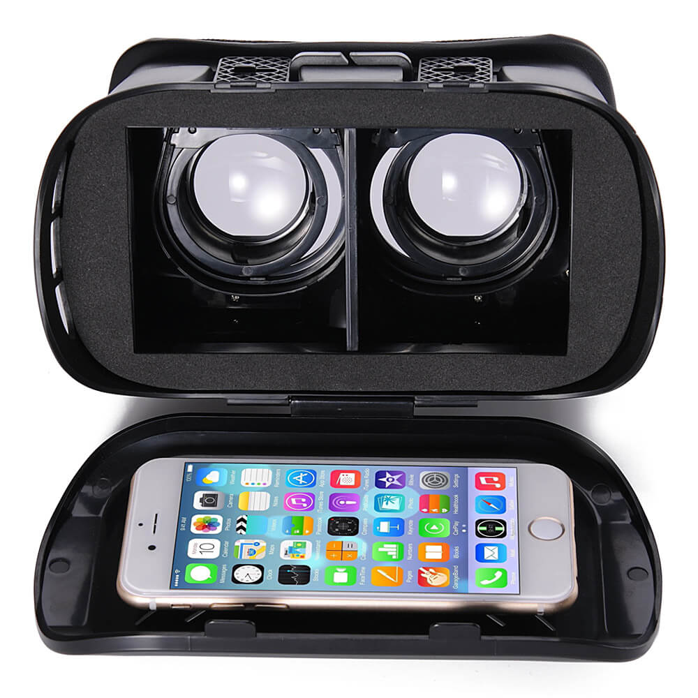 V11 3D Immersive VR Virtual Reality Headset F0V98 IPD Focus Adjustable Magnet Control for 4.0 - 6.0inch Smartphones - Black