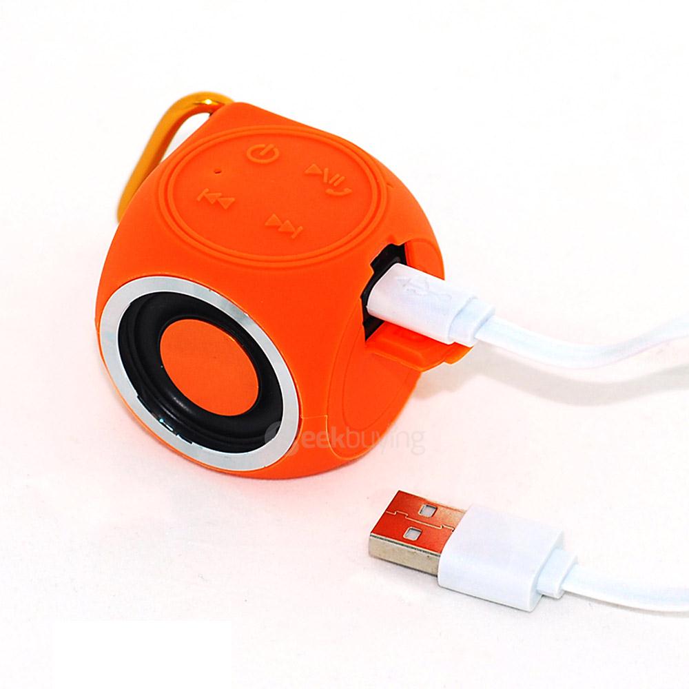 DT-B660 Portable Mini IPX7 Waterproof Bluetooth4.1 Speaker Handsfree Wireless Shower Speaker for Smartphones - Orange